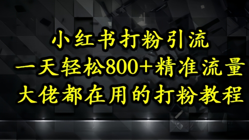 小红书打粉引流，一天轻松500+精准流量，大佬都在用的打粉教程-极客网创