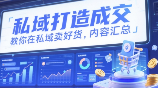 私域打造成交，教你在私域卖好货，内容汇总-极客网创