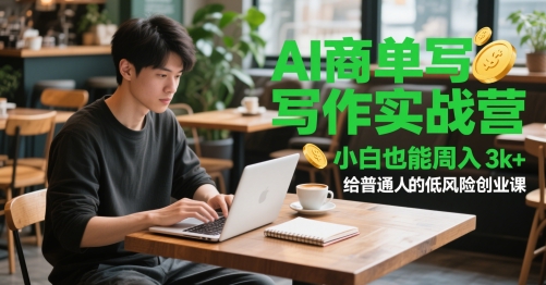 AI商单写作实战营，小白也能周入3k+，给普通人的低风险创业课-极客网创