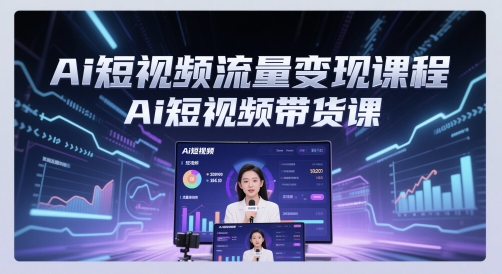 Ai短视频流量变现课程，Ai短视频带货课-极客网创