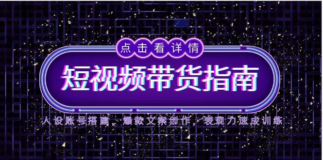 2025短视频带货指南，人设账号搭建，爆款文案创作，表现力速成训练-极客网创