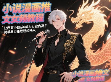 小说漫画推文女频教程，让所有小白从0成为行业内高手，简单暴力兼职轻松挣米-极客网创
