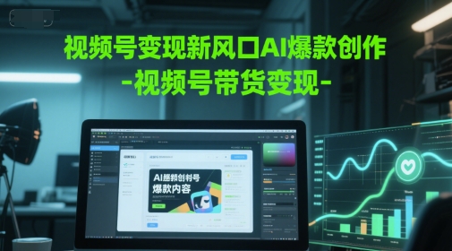 视频号变现新风口AI爆款创作-视频号带货变现-极客网创