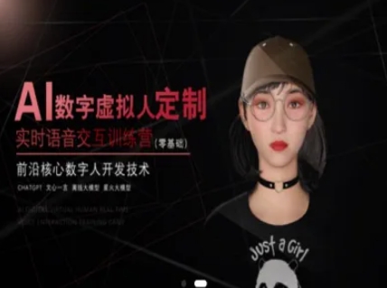 AI数字虚拟人定制，实时语音交互训练营(零基础)，前沿核心数字人开发技术-极客网创