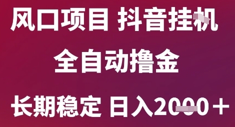 风口项目，六月最新玩法抖音无人挂G，全自动撸金，长期稳定 日入2k+【揭秘】-极客网创