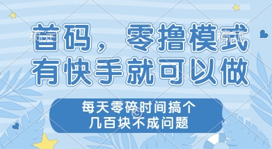 首码零撸项目，有快手就可以做，每天业务时间搞个几张不是问题【揭秘】-极客网创
