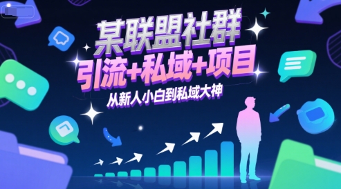 某联盟社群，引流+私域+项目，从新人小白到私域大神-极客网创