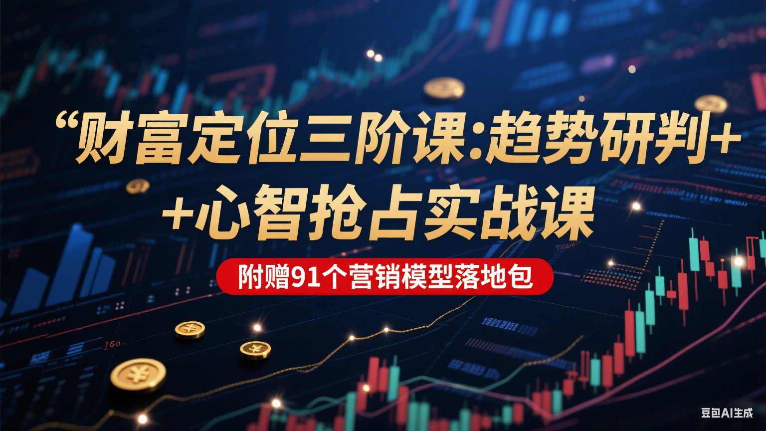 财富定位三阶：趋势研判 + 心智抢占实战课，附赠91个营销模型落地包-极客网创