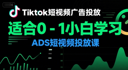Tiktok短视频广告投放，适合0-1小白学习ADS短视频投放课-极客网创