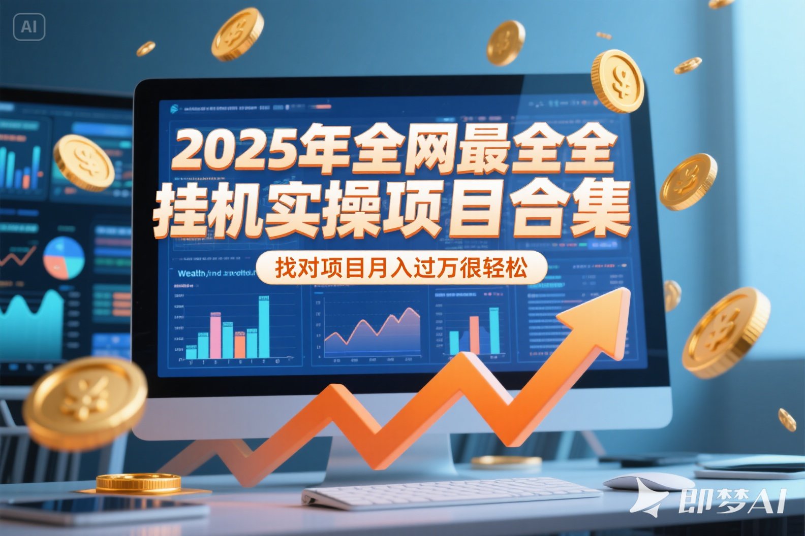 2025年挂机实操项目实操演练，挂机类型，AI直播类型，轻资产创业类型…-极客网创