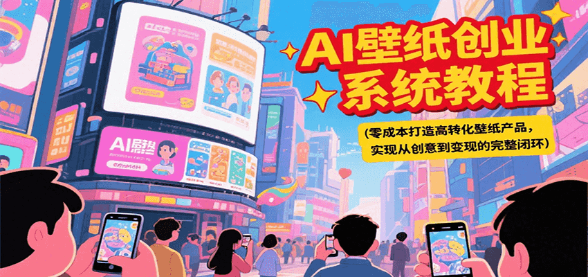 AI壁纸创业系统教程，零成本打造高转化壁纸产品，实现从创意到变现的完整闭环-极客网创