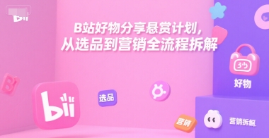 B站好物分享悬赏计划，从选品到营销全流程拆解-极客网创