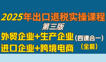 崔sir·出口退税实操-外贸企业+生产企业+跨境电商+进口企业(四课合一)-极客网创