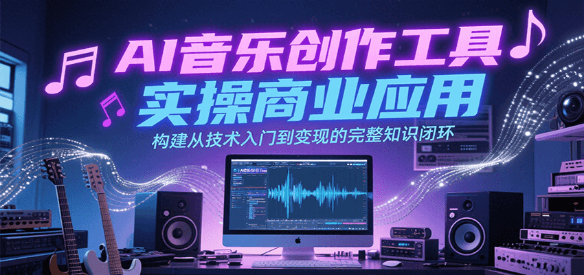 AI音乐创作工具实操商业应用，构建从技术入门到变现的完整知识闭环-极客网创