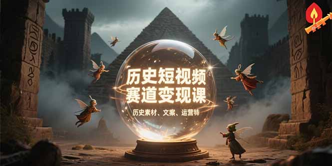 历史短视频赛道变现课，百集素材库应用，文案剪辑技巧，账号运营全案-极客网创