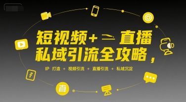 短视频+直播私域引流全攻略，IP打造 +视频引流 +直播引流 +私域沉淀-极客网创