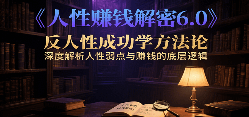 人性赚钱解密6.0，反人性成功学方法论，深度解析人性弱点与赚钱的底层逻辑-极客网创
