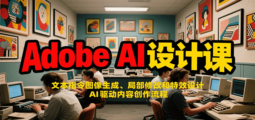 Adobe AI设计课：文本指令图像生成、局部修改和特效设计，AI驱动内容创作流程-极客网创