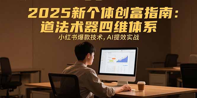 2025新个体创富指南：道法术器四维体系，小红书爆款技术，AI提效实战-极客网创