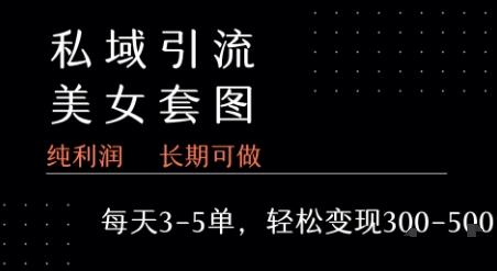 私域卖套图每天3-5单   每单利润99-2张+-极客网创