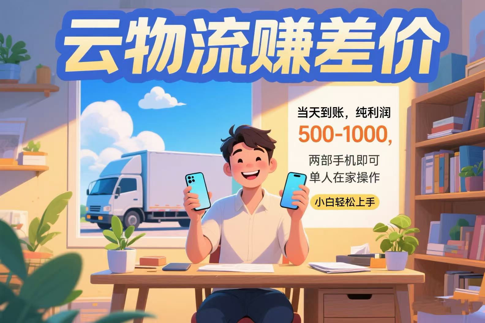 云物流赚差价 当天到账纯利润500-1000 两部手机即可 可单人在家操作 小…-极客网创