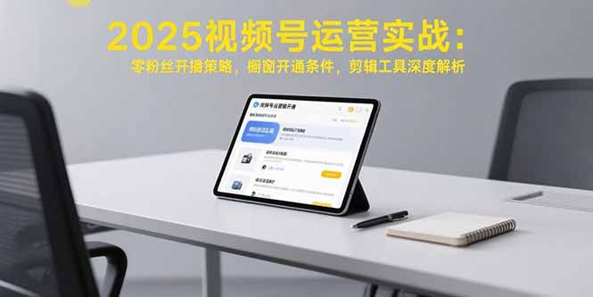 2025视频号运营实战：零粉丝开播策略，橱窗开通条件，剪辑工具深度解析-极客网创