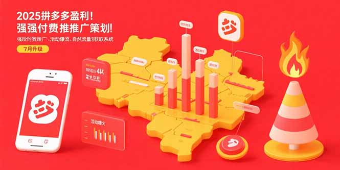 2025拼多多盈利地图：强付费推广策略/活动爆流/自然流量获取系统(7月更新-极客网创