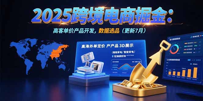 2025跨境电商掘金：蓝海市场定位，高客单价产品开发，数据选品(更新7月-极客网创