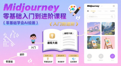 midjourney零基础入门到进阶课程，零基础学会AI绘画-极客网创