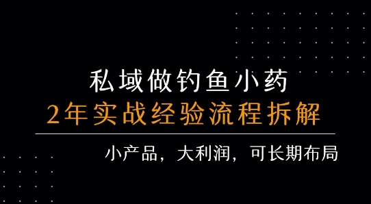 私域做钓鱼小药 每单利润3张+ 详细流程拆解-极客网创