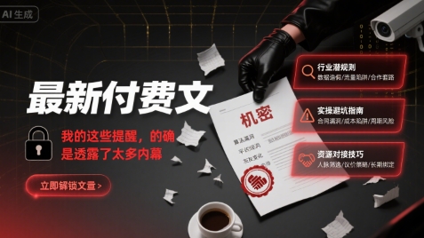 最新付费文：我的这些提醒，的确是透露了太多内幕-极客网创