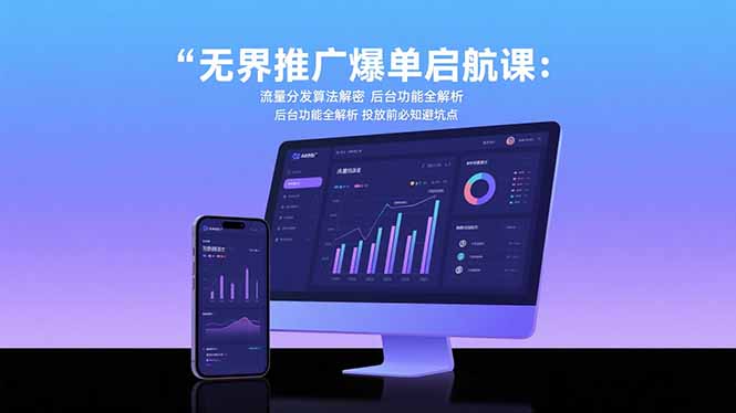 无界推广爆单启航课：流量分发算法解密 后台功能全解析 投放前必知避坑点-极客网创
