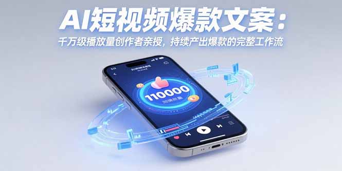AI短视频爆款文案：千万级播放量创作者亲授，持续产出爆款的完整工作流-极客网创