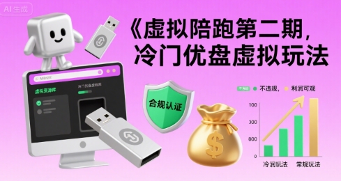 虚拟陪跑第二期，冷门优盘虚拟玩法，不违规，利润可观-极客网创