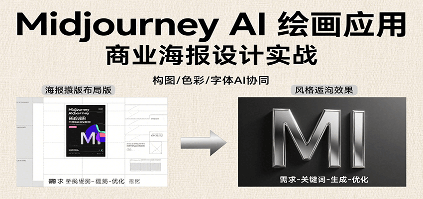 Midjourney AI绘画应用，关键词指令解析、漫画头像制作、海报设计、3D人物生成等-极客网创