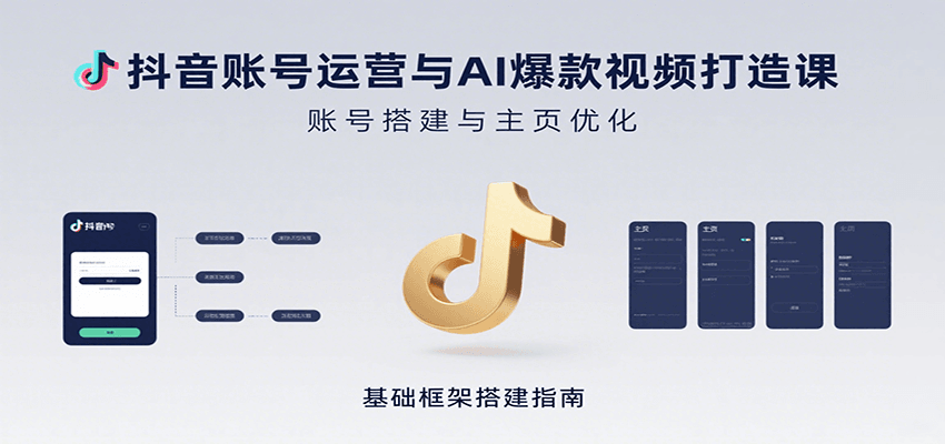 抖音账号运营与AI爆款视频打造课：含账号搭建、运营及多种AI特效视频制作方法-极客网创