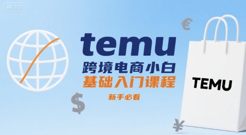 temu跨境电商小白基础入门课程，新手必看-极客网创
