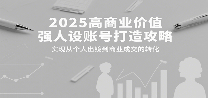 2025高商业价值强人设账号打造攻略，实现从个人出镜到商业成交的转化-极客网创