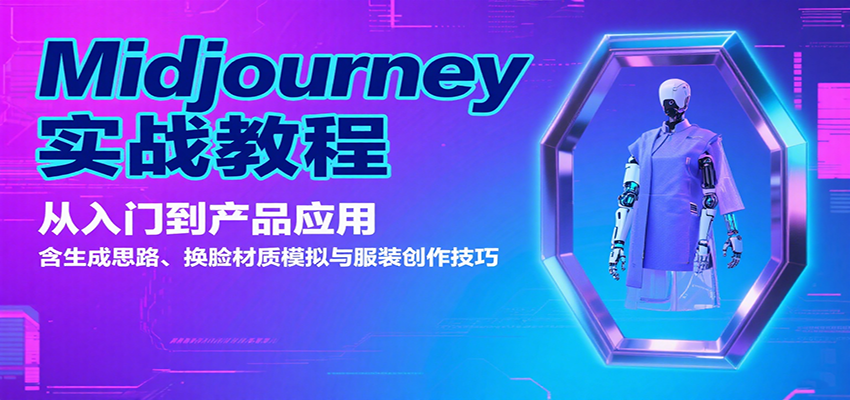 Midjourney实战教程：从入门到产品应用，含生成思路、换脸材质模拟与服装创作技巧-极客网创