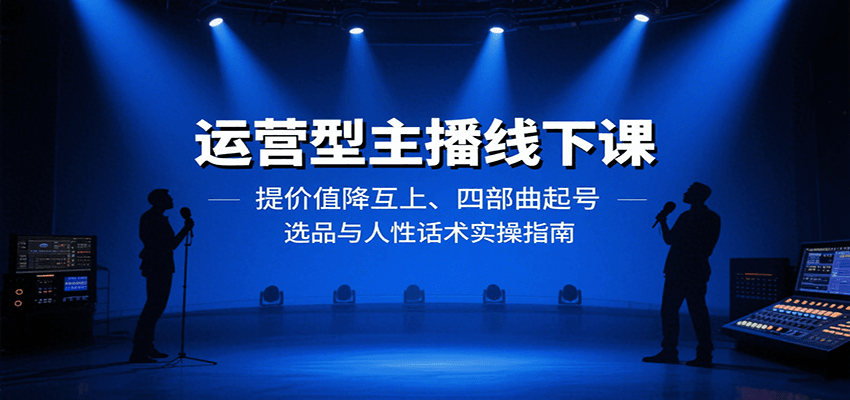 运营型主播线下课：提价值降互上、四部曲起号、选品与人性话术实操指南-极客网创