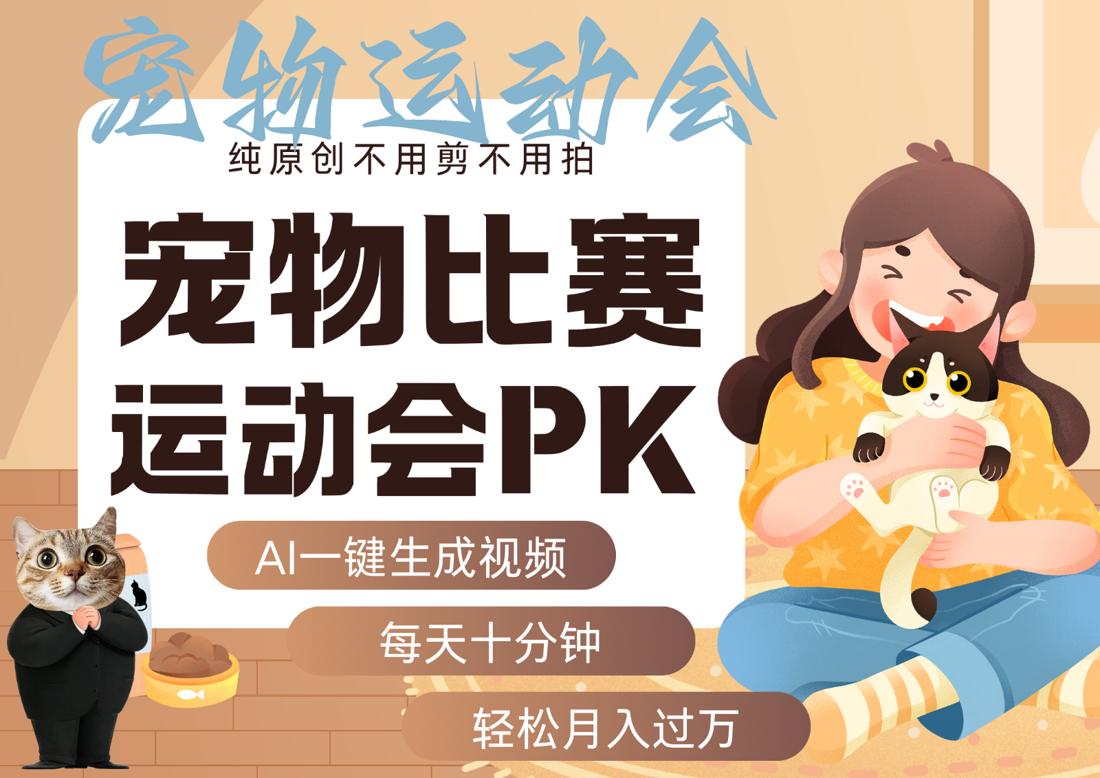 AI萌宠运动员跳水 射击 篮球 足球比赛 每天十分钟 附详细提示词文案库 代替做…-极客网创