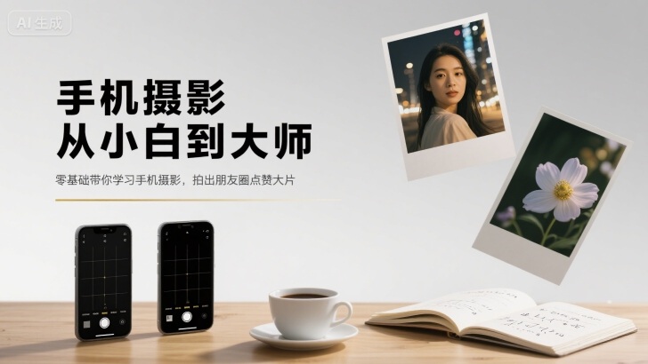 手机摄影从小白到大师，零基础带你学习手机摄影，拍出朋友圈点赞大片-极客网创