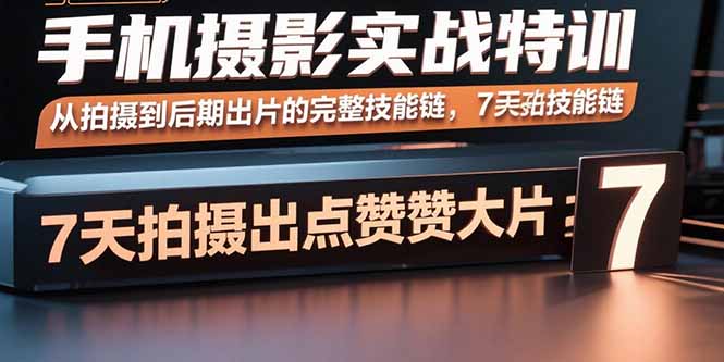 手机摄影实战特训，从拍摄到后期出片的完整技能链，7天拍出点赞大片-极客网创