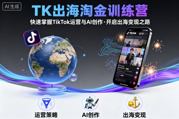 TK出海淘金训练营，助你快速掌握TikTok运营与AI创作，开启出海变现之路-极客网创