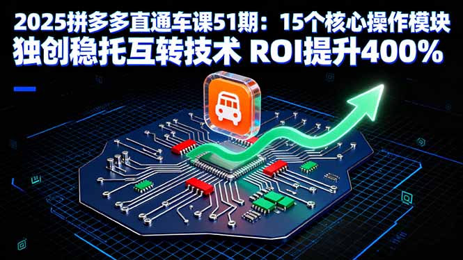 2025拼多多直通车课51期：15个核心操作模块 独创稳托互转技术 ROI提升400%-极客网创