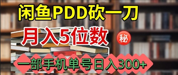 闲鱼PDD砍一刀，一部手机就可以操作，单号日入3张-极客网创