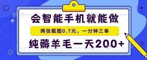 手机项目，二十秒一单，纯薅羊毛一天2张+做就有【揭秘】-极客网创
