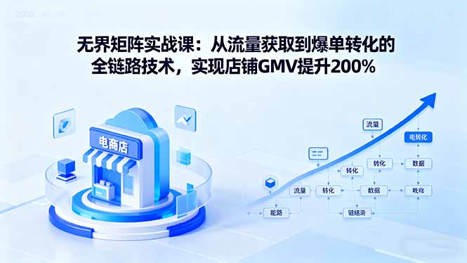 无界矩阵实战课：从流量获取到爆单转化的全链路技术，实现店铺GMV提升200%-极客网创