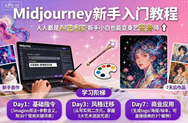 midjourney新手入门教程：人人都是AI艺术家，新手小白也能变身艺术大师-极客网创