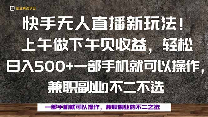 一部手机，上午做 下午见收益，学会秒上手，轻松日入500+-极客网创